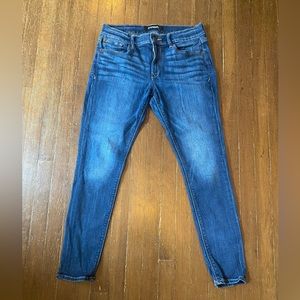 Express Jeans Dark Wash Mid Rise Stretch Ankle Skinny Jeans Size 8 Petite